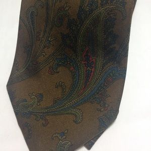 Hugo Boss brown paisley silk tie